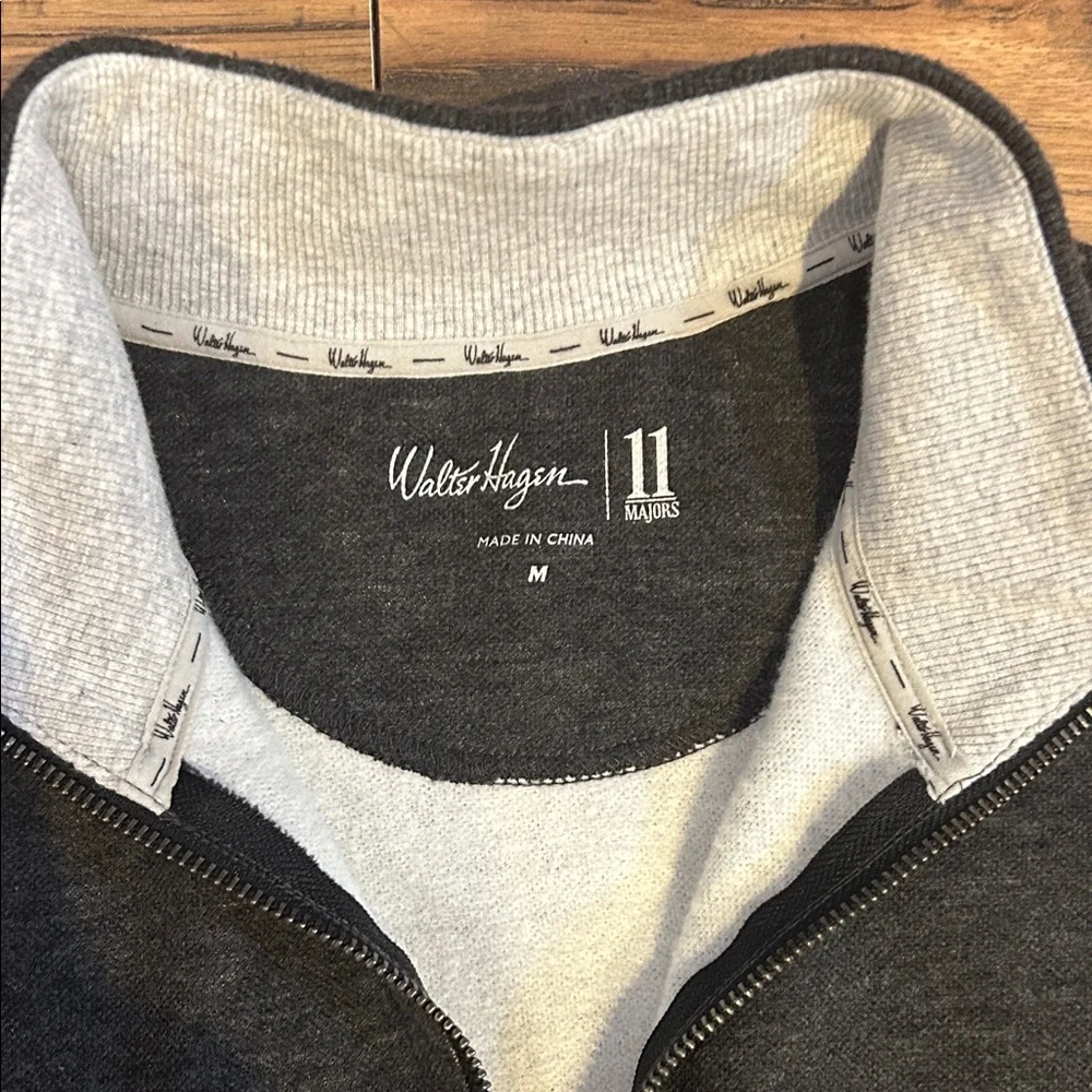 Walter Hagen Golf Course Casual Men's Black Zip-Up Sweater